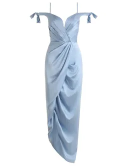 Zimmermann Winsome Drape Cocktail Midi Dress Blue Size 2/ AU 12 for rent on The Volte - image 3