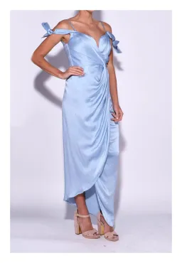 Zimmermann Winsome Drape Cocktail Midi Dress Blue Size 2/ AU 12 for rent on The Volte - image 1