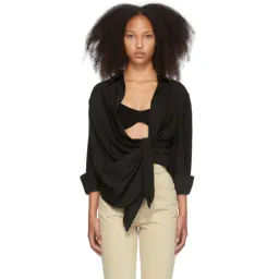 Jacquemus La Chemise Pavia Shirt Black Size 8 for rent on The Volte - image 1