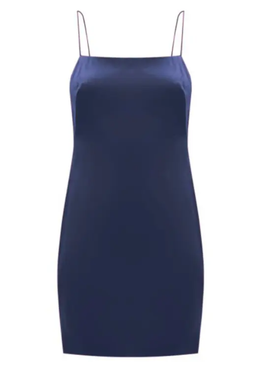 Gauge81 Bima Open Back Satin Mini Dress Blue Size 8 for rent on The Volte - image 4