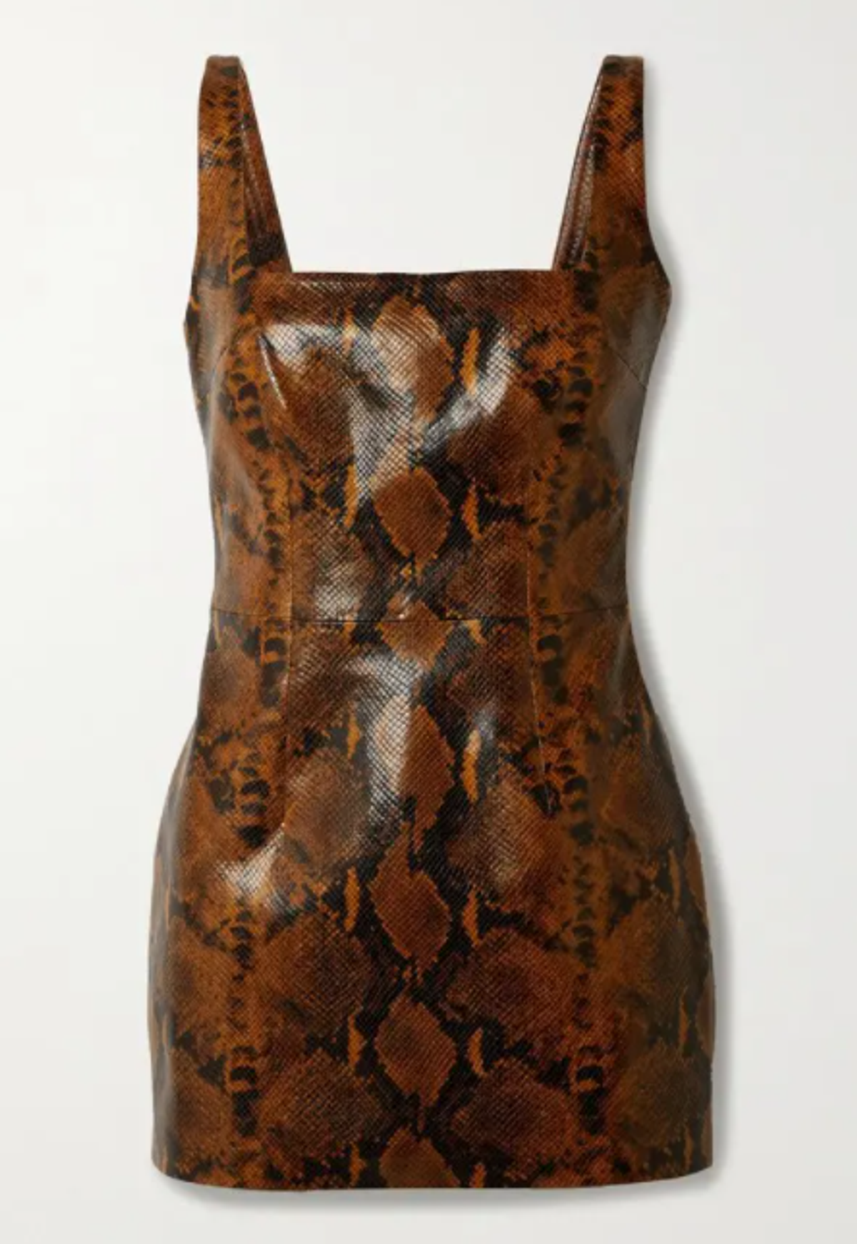 Gauge81 Kaoma Snake Effect Faux Leather Mini Dress Print Size 8 - Image 4