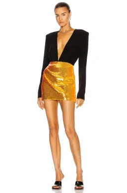 Alex Perry Riley High Rise Sequined Miniskirt Orange Size 8 for rent on The Volte - image 1