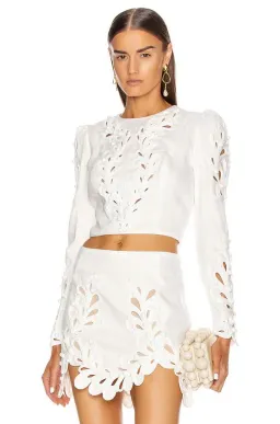 Zimmermann Brightside Rouleaux Bodice Size 8 and Mini Skirt Size 6 Set Ivory for rent on The Volte - image 2