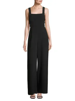 Zimmermann Stretch Crepe buckle Jumpsuit black size 8 for rent on The Volte - image 1