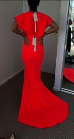 Maticevski fascinate longline skirt and authentic T shirt set fluro orange size 8  for rent on The Volte - image 3