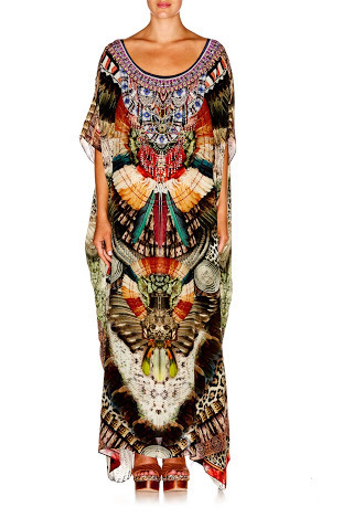 Camilla Light My Fire Round Neck Kaftan One Size - Image 1