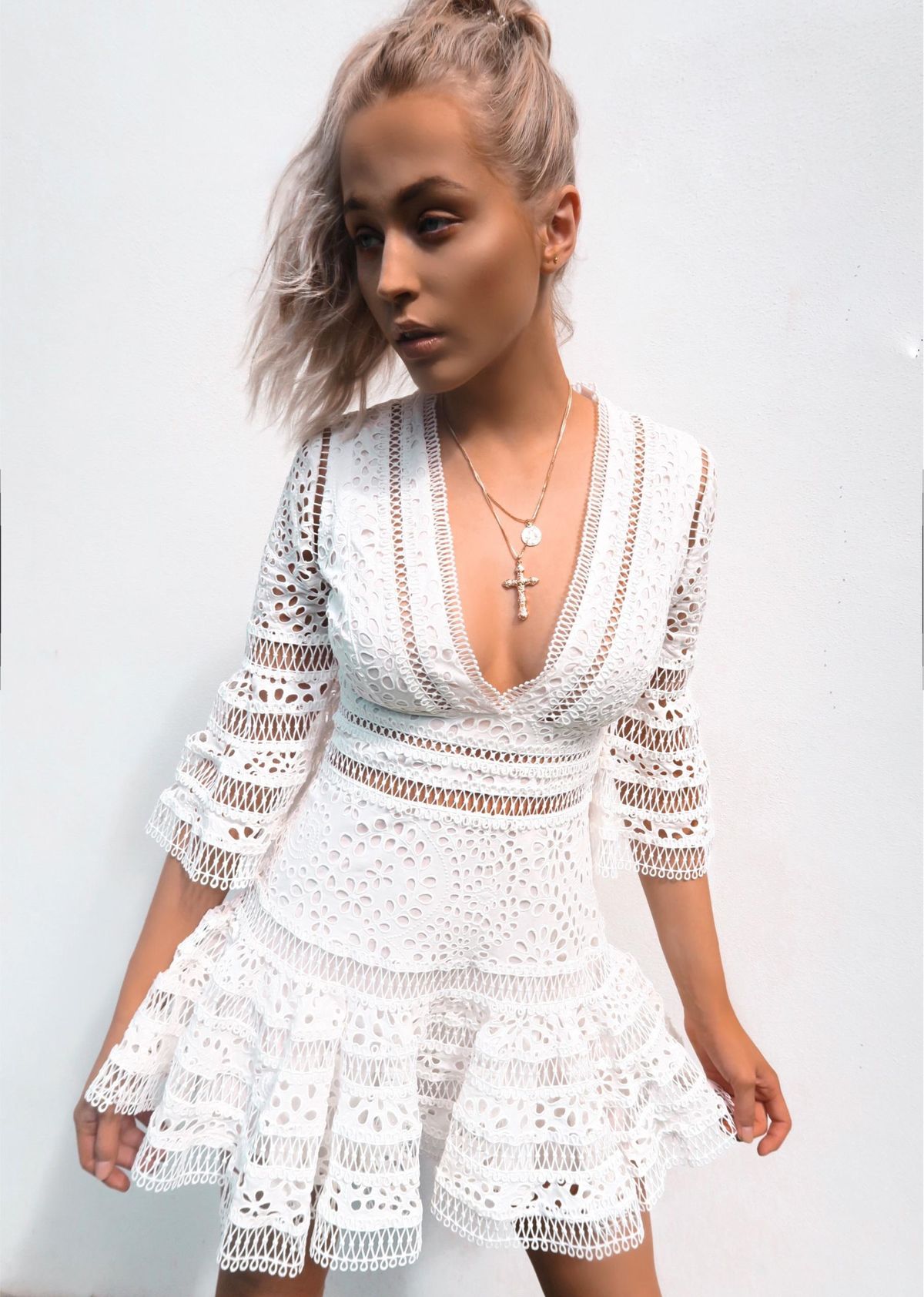 Zimmermann Lovelorn Flutter Mini Dress Ivory Size 0 / AU 8 - Image 4