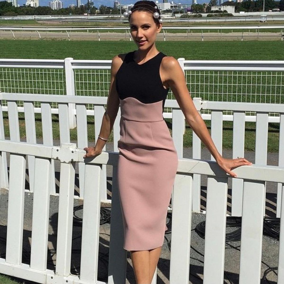 Yeojin Bae - Two Tone Milla Crepe Dress Beige  - Image 2