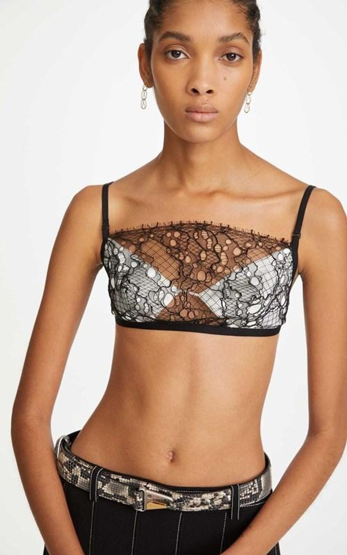 Dion Lee Marrow Lace Bandeau Bralette Black Size 8 - Image 1