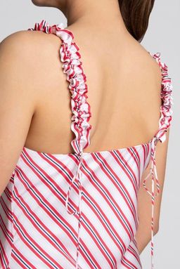 Rebecca Valance Marrakech Mini Red Stripe Dress Size 10 for rent on The Volte - image 2