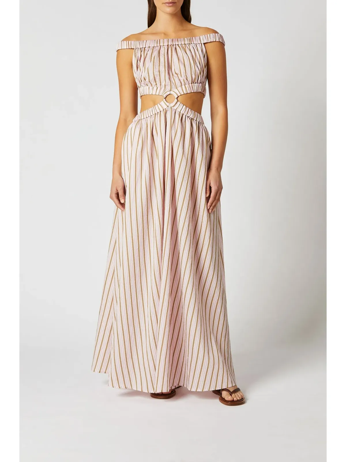 Scanlan Theodore Stripe Ring Dress Pale Pink Size AU 10 - Image 1