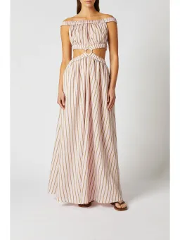 Scanlan Theodore Stripe Ring Dress Pale Pink Size AU 10 for rent on The Volte - image 1