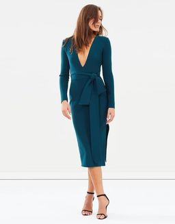 Bec and Bridge L/S Tasha Midi Dress - Emerald Green for rent on The Volte - image 1