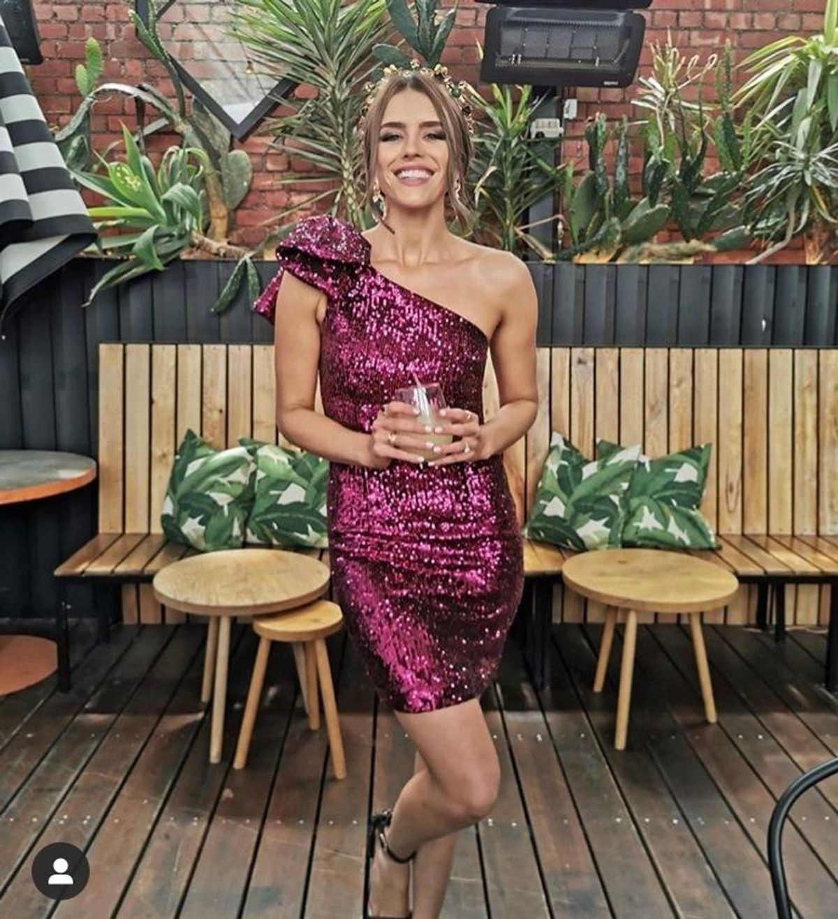 By Johnny Flash tied up mini pink sequin size 8 - Image 1