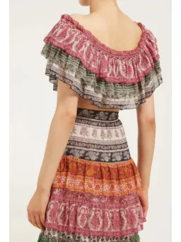 Zimmermann Amari Tiered Crop and Maxi Skirt Set Multi Size 1 / AU 10 for rent on The Volte - image 3