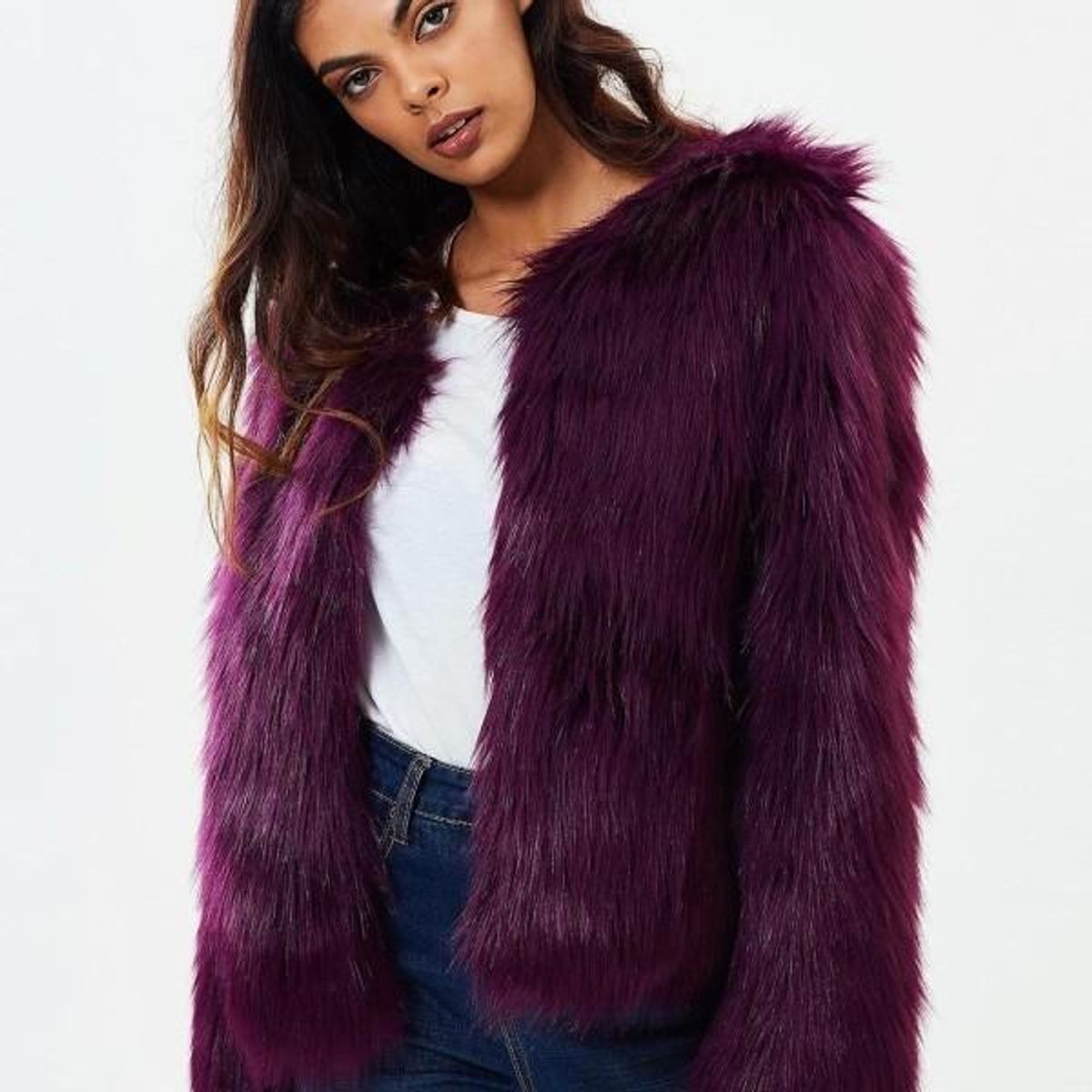 Unreal Fur Dream Jacket in Plum size 8  - Image 1