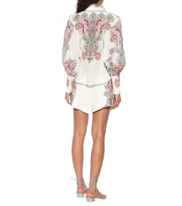 Zimmermann Ninety-Six Filigree Shirt White Lennon Paisley Print Size 8/Size 0 for rent on The Volte - image 2