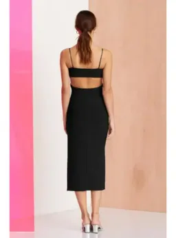 Bec & Bridge Amelie Panel Cut Out Midi Dress Black Size AU 6 for rent on The Volte - image 2