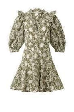 SANDRO embroidered floral green mini dress for rent on The Volte - image 7