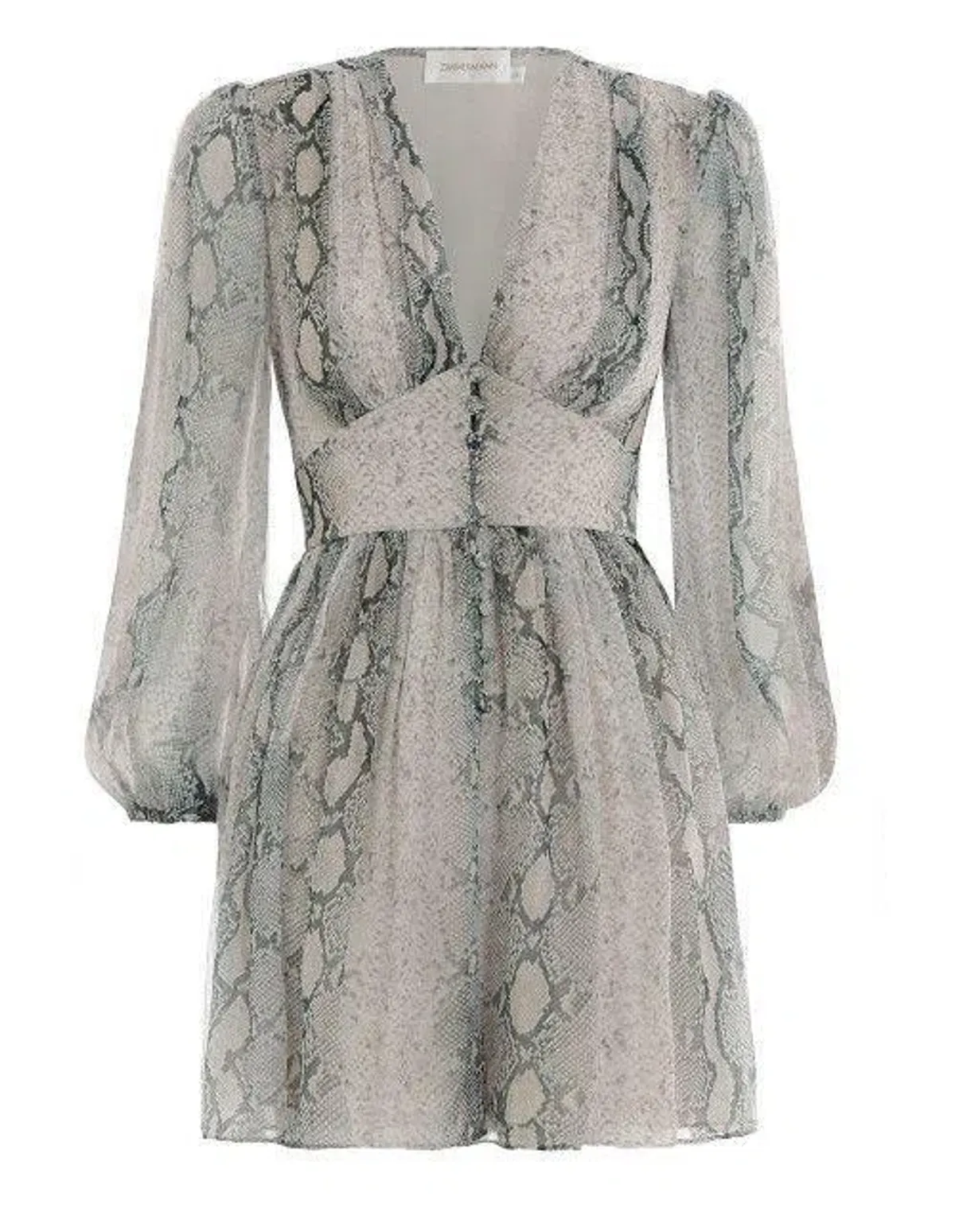 Zimmermann Corsage Fluted Playsuit Python Print Size 0P / AU 6 - Image 4