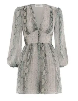 Zimmermann Corsage Fluted Playsuit Python Print Size 0P / AU 6 for rent on The Volte - image 4