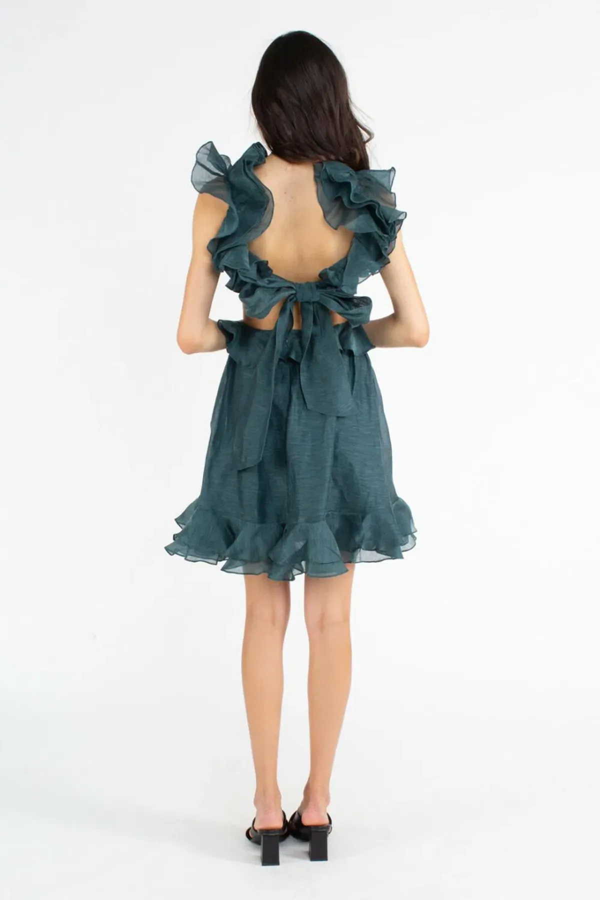 Zimmermann Ladybeetle Ruffle Mini Dress Green Size 0P / Au 6 - Image 2