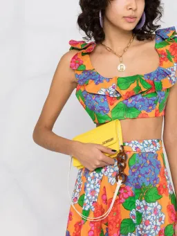 Zimmermann Riders Frill Neck Cropped Top Floral Print Size 6 for rent on The Volte - image 3