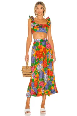 Zimmermann Riders Frill Neck Cropped Top Floral Print Size 6 for rent on The Volte - image 1