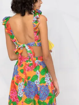 Zimmermann Riders Frill Neck Cropped Top Floral Print Size 6 for rent on The Volte - image 2