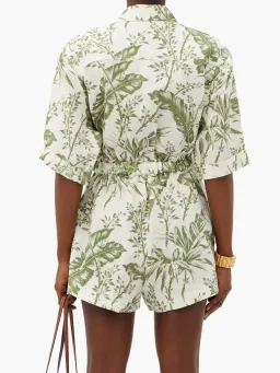 Zimmermann Empire Leaf Print Playsuit Green Size 0/8 for rent on The Volte - image 2