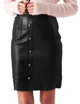 Aje Martin Leather Pencil Skirt  Black Size 6 for rent on The Volte - image 2