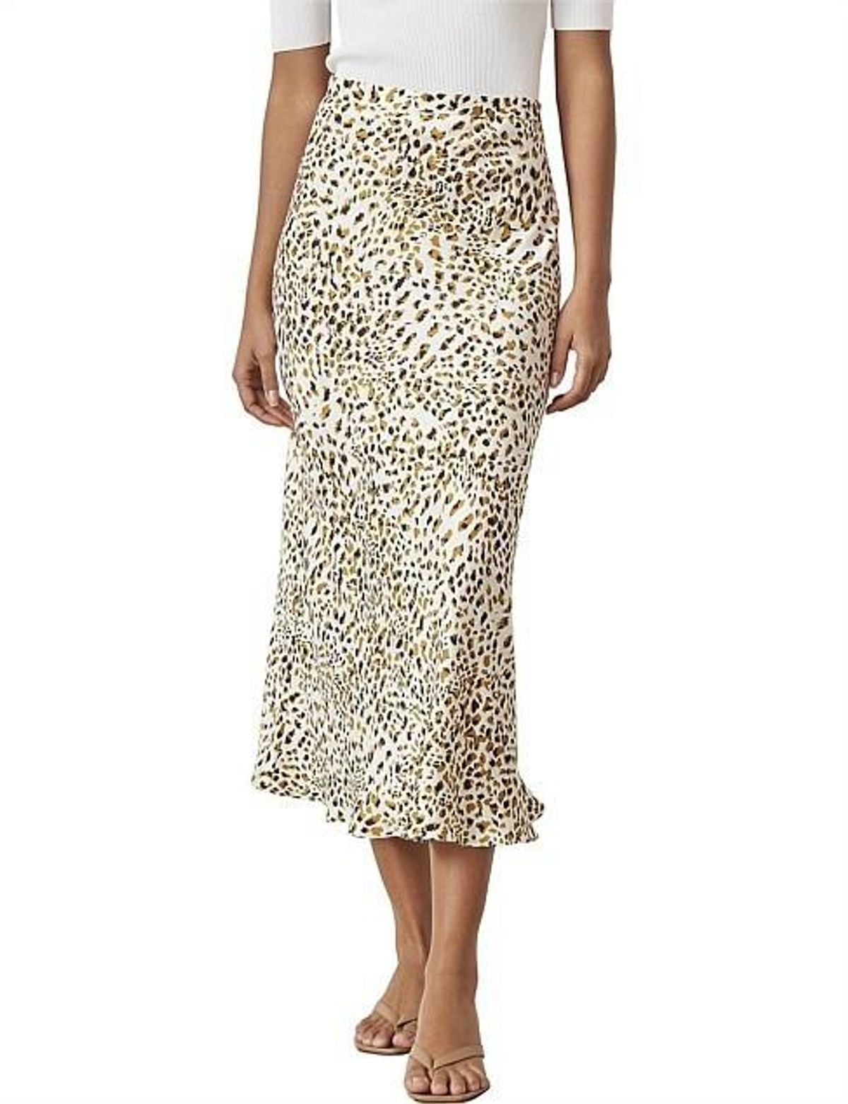 Bec & Bridge Catalonia Midi Skirt Leopard Print Size 10 - Image 1