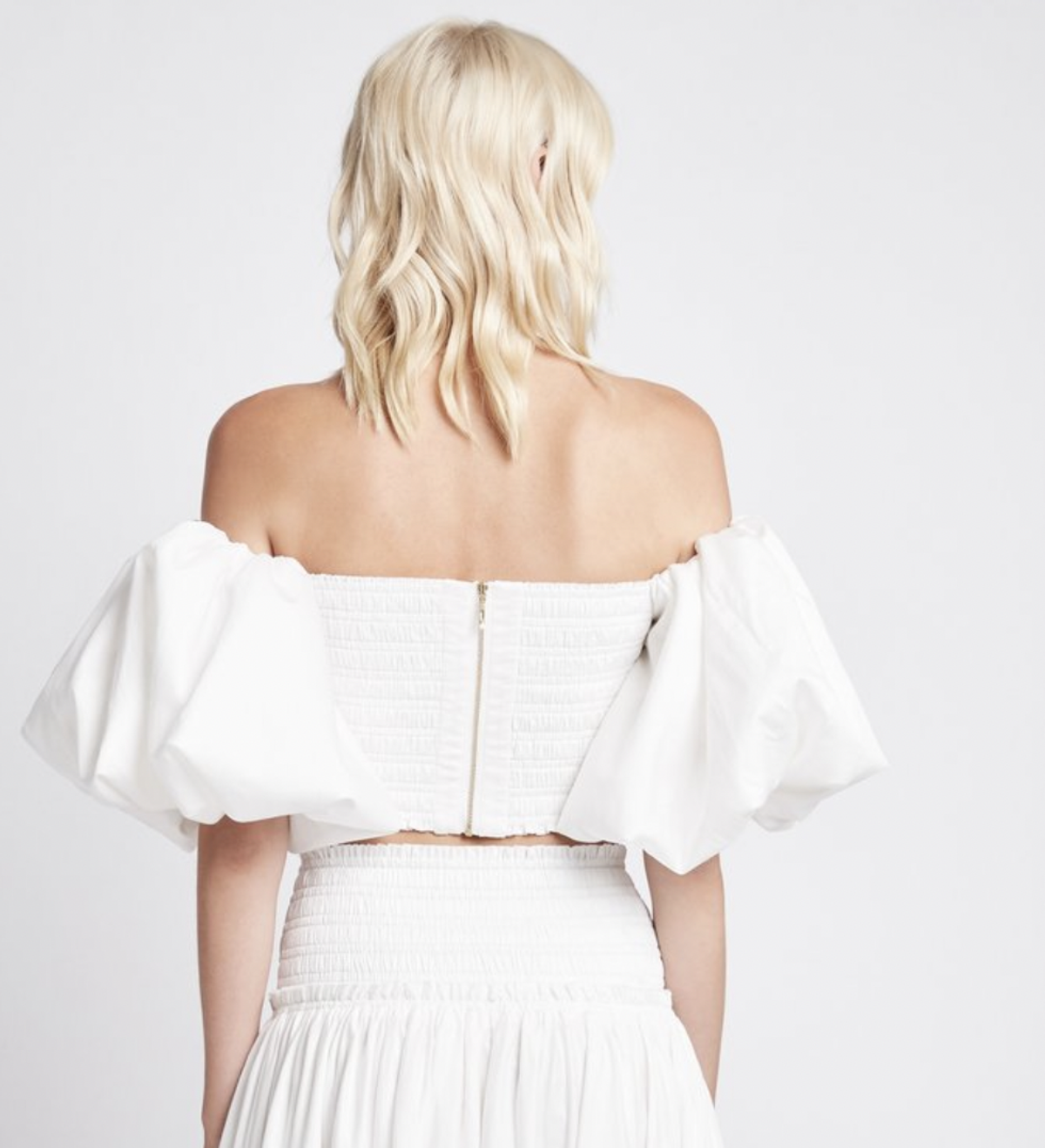 Aje White Cascade Cropped Top (White) Size 8 - Image 3