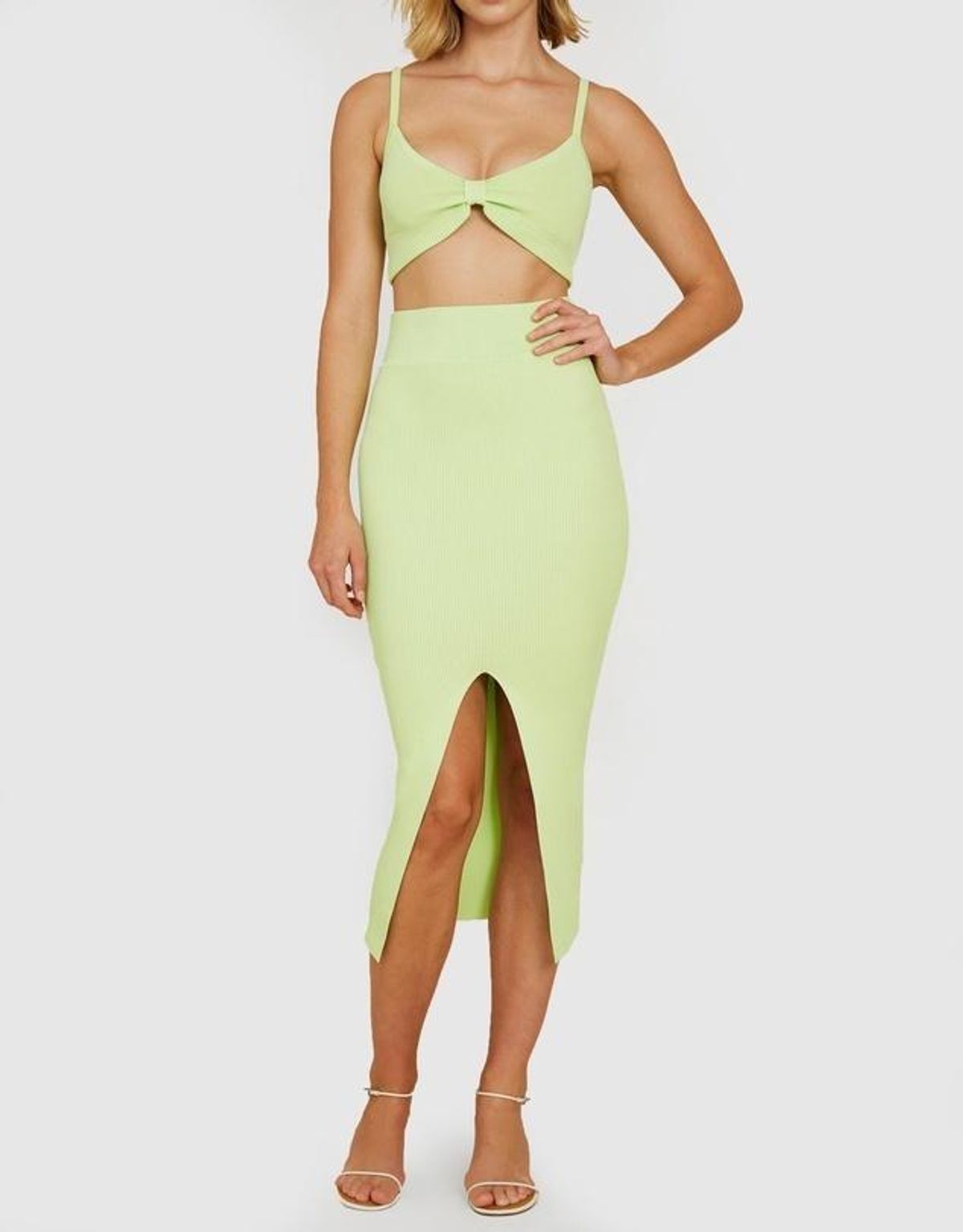 By Johnny Alice Split Skirt And Bralette Green Size S - Image 1