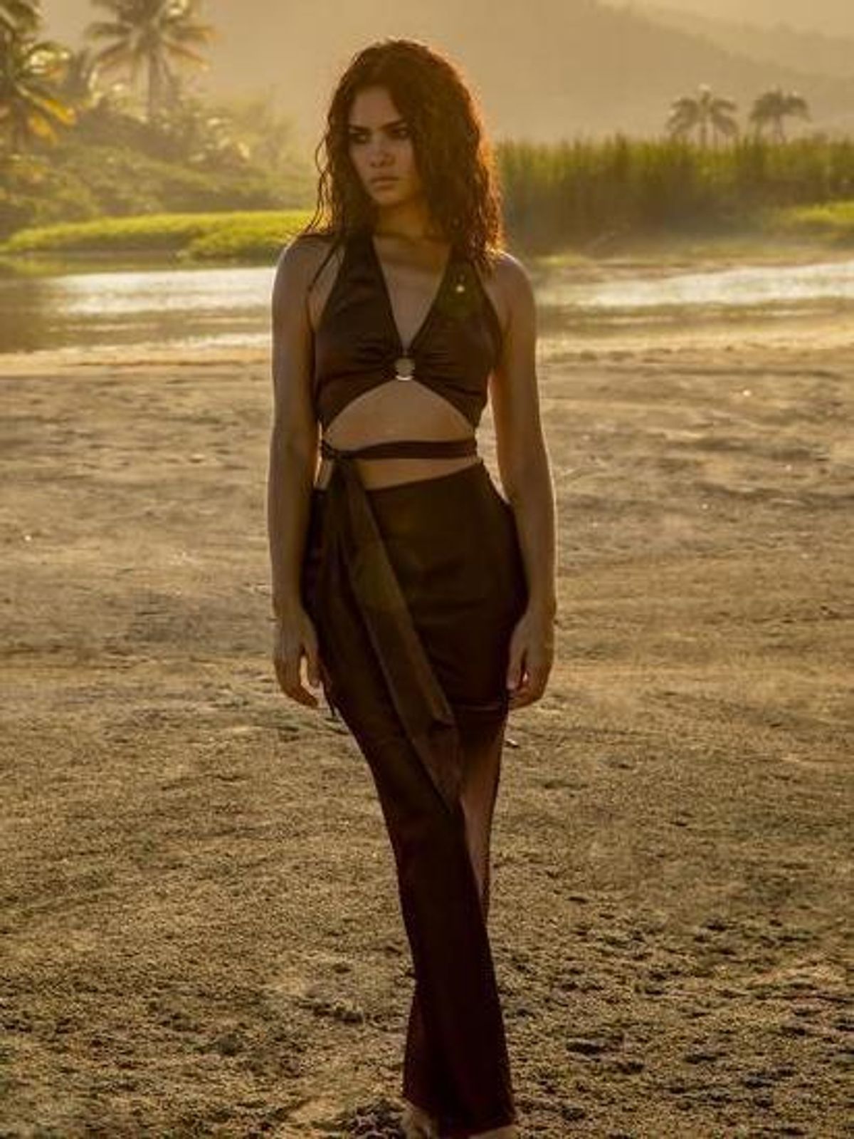 Rat & Boa Portia Halterneck Top & Carlotta Skirt Set Brown Size 10 - Image 1