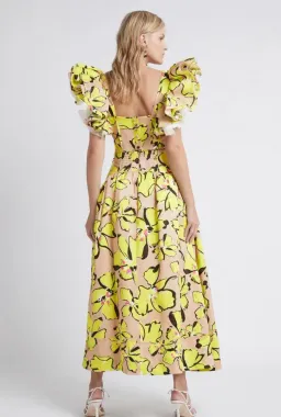 Aje Pelicano Citrus Bloom Midi Skirt and Frill Cropped Top Set Size 10 for rent on The Volte - image 4