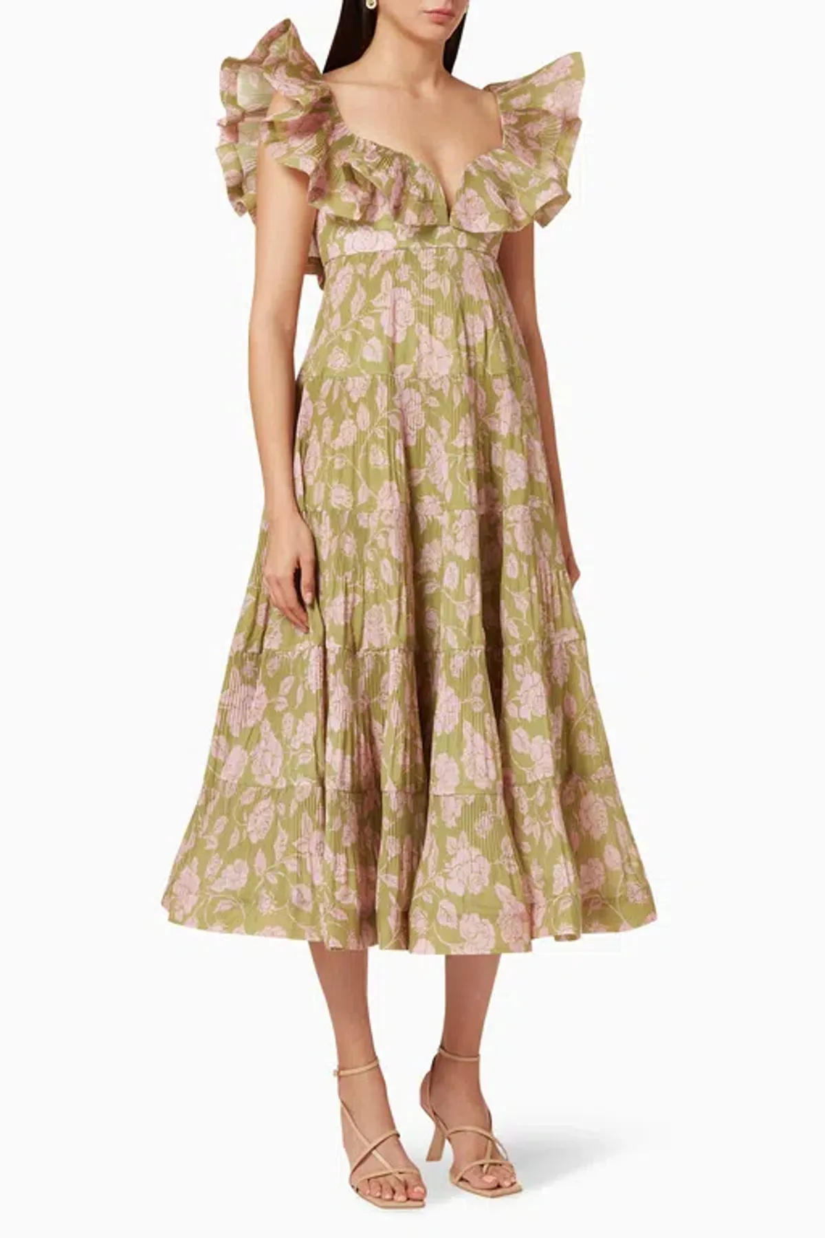 Zimmermann The Lovestruck Pleated Gown Floral Print Size 2 / AU 12 - Image 4