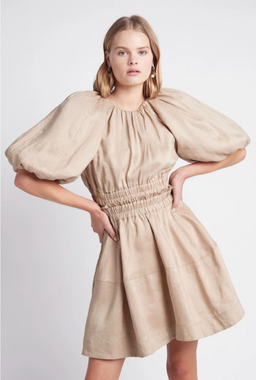 Aje Solitude Cutout Mini Dress Beige Size 10 for rent on The Volte - image 1