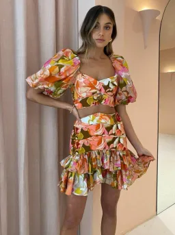 Acler Porter Skirt & Top Set Print Size 8 for rent on The Volte - image 3