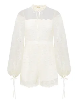 ALICE MCCALL CREME MOONSTRUCK PLAYSUIT - SIZE 10 AU/6 US (RRP $395) for rent on The Volte - image 5