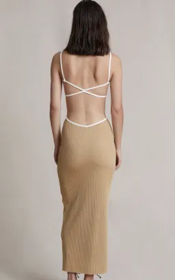 Bec & Bridge Coyote Midi Dress in Camel - Size 6 for rent on The Volte - image 8