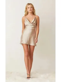 Bec & Bridge Pearl Bay Mini Dress Champagne Beige Size XS / AU 6 for rent on The Volte - image 1