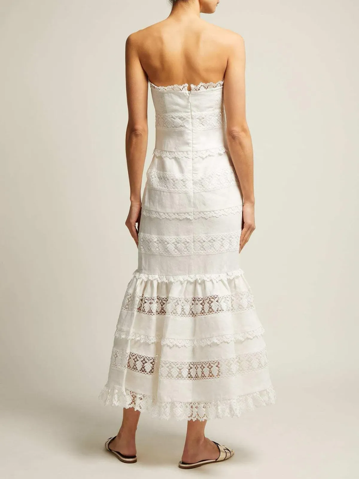 Zimmermann Wayfarer Strapless Midi Dress Ivory Size 0 / AU 8 - Image 2