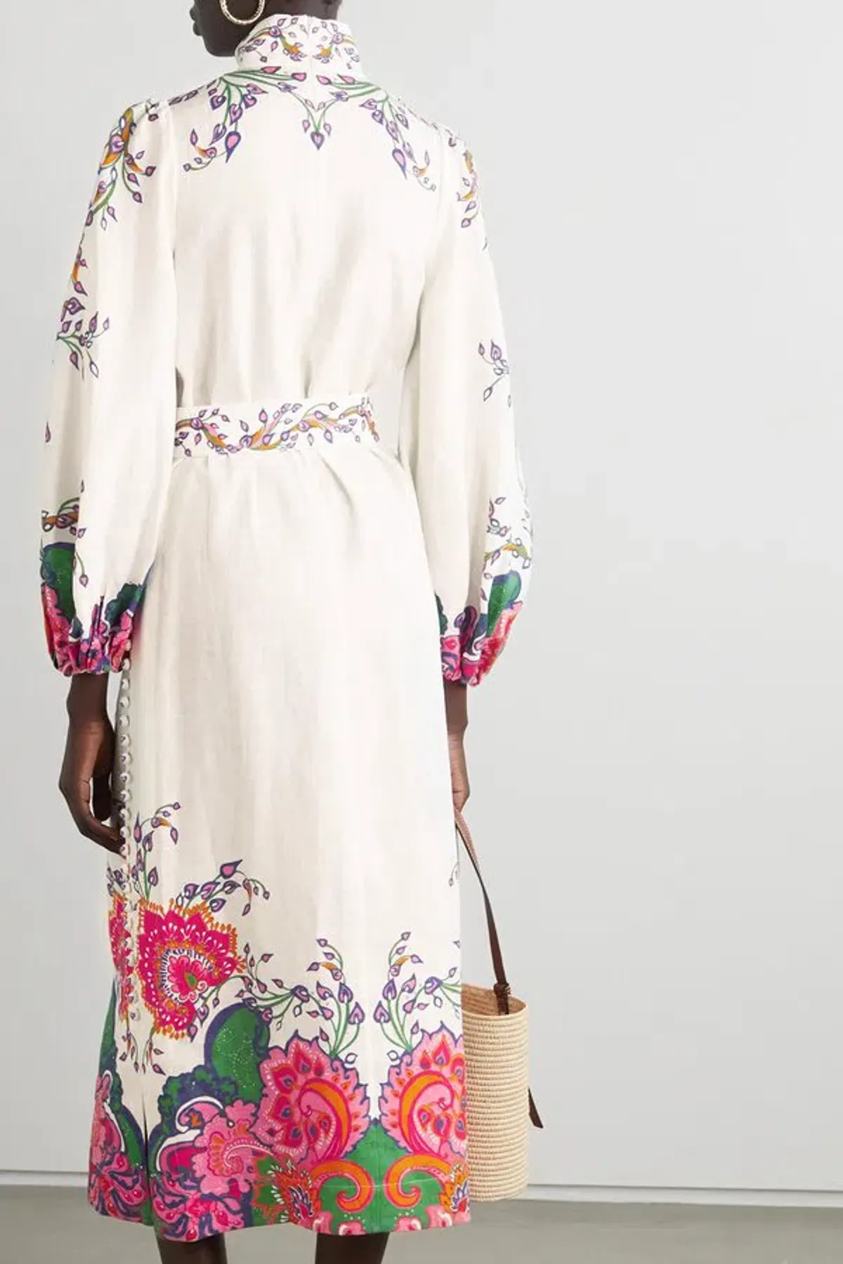 Zimmermann Lovestruck Buttoned Midi Dress Print Size 0 / AU 8 - Image 2