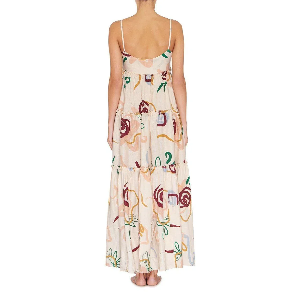 Skye and Staghorn Lottie Tiered Maxi Dress Print Size 8 - Image 3