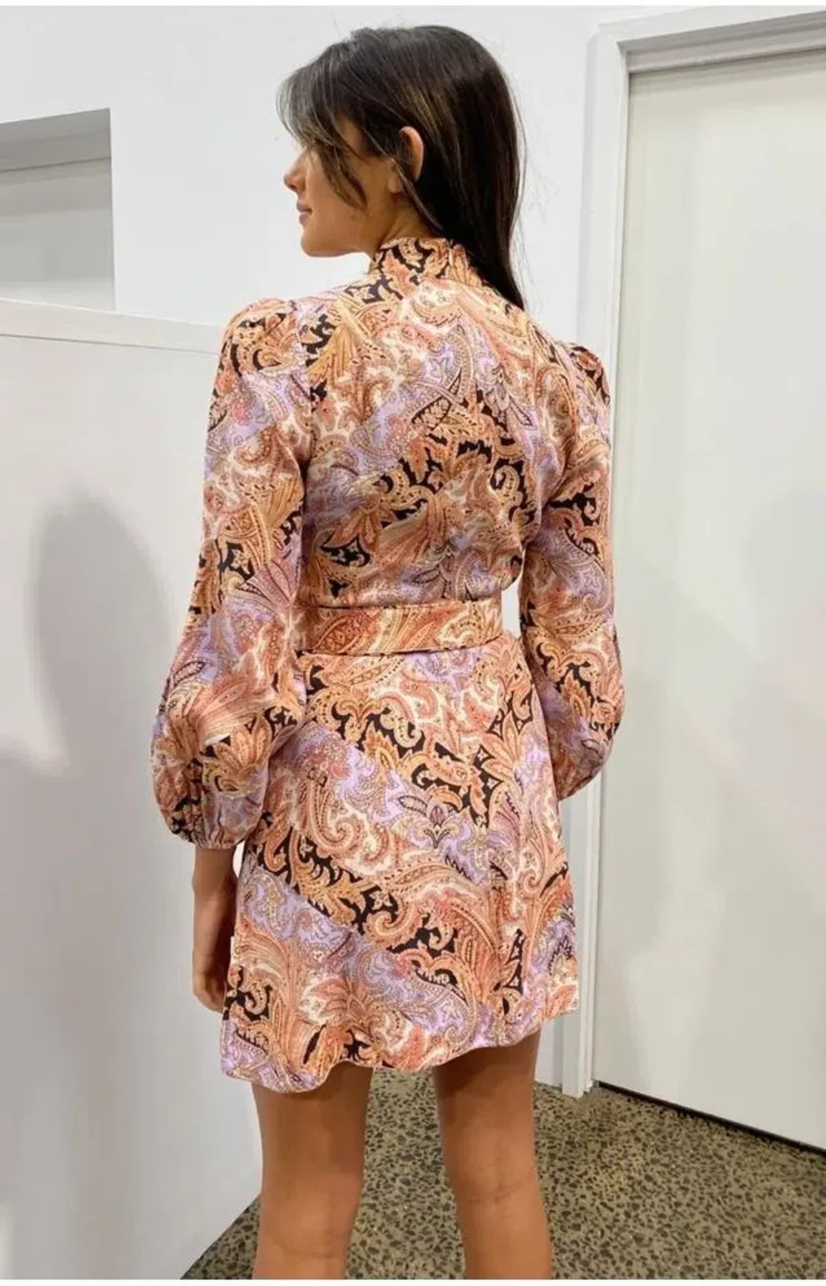 Zimmermann Botanica Chevron Mini Dress Print Size 2 / Au 12 - Image 3