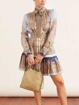 Zimmermann Luminous Silk Paisley Mini Dress Print Size 1/Au 10 for rent on The Volte - image 1