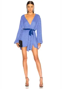 Retrofete Gabrielle Robe Mini Dress Purple Sequin Size 8 for rent on The Volte - image 1