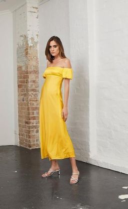 Bec & Bridge Honey Honey Pleat Dress Marigold Size 10 for rent on The Volte - image 1