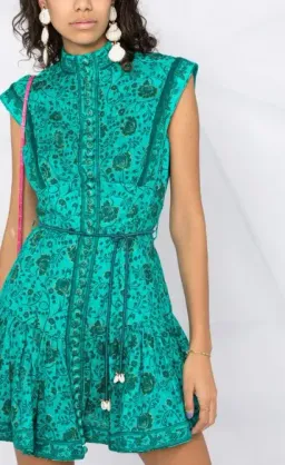 Zimmermann Lulu Panelled Flip Mini Dress Jade Floral Size 2 / AU 12 for rent on The Volte - image 2